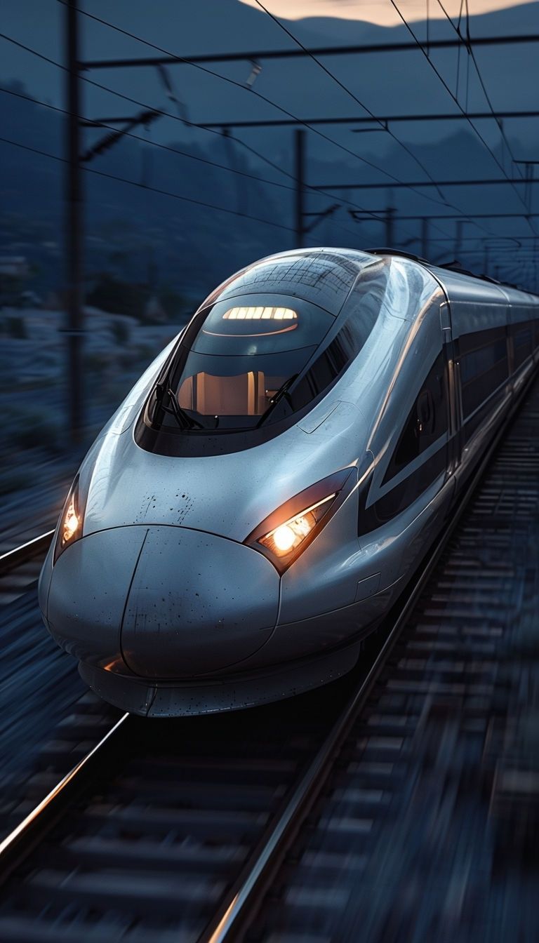 768x1344 Free and customizeable futuristic maglev train templates