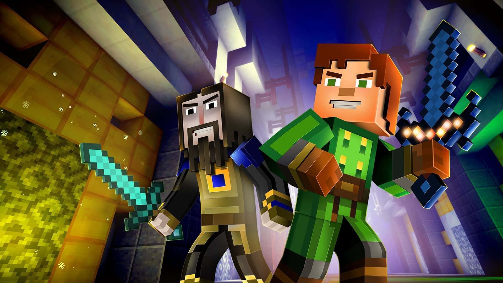 1920x1080 Download Captivating Minecraft Story Mode Adventure Wallpaper