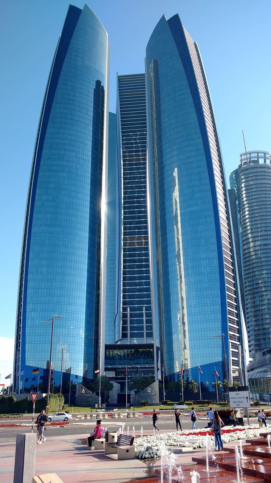 910x1618 Etihad towers 1080P, 2K, 4K, 5K HD wallpaper free download