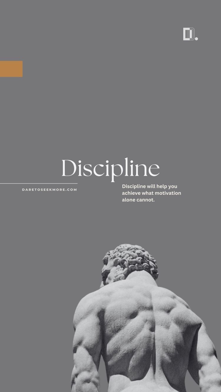 750x1333 Discipline mobile inspirational quote wallpaper to Seek More