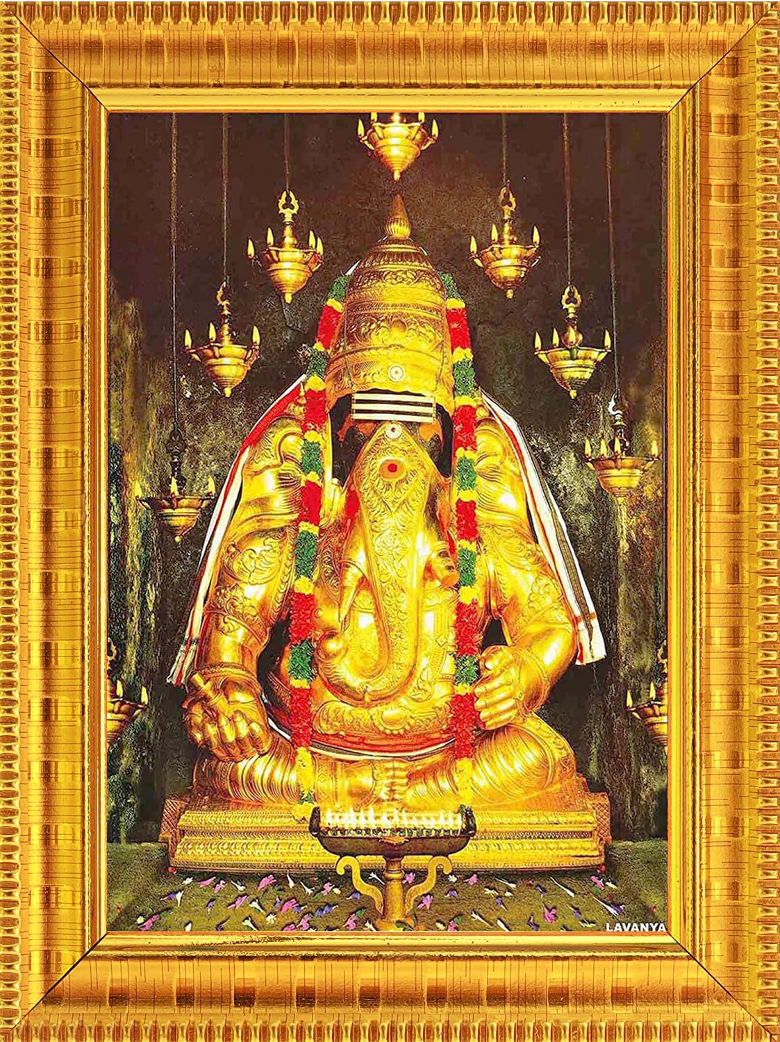1123x1500 Paljji Handicrafts Pillayarpatti Karpaga Vinayagar. Lord Ganesh Hanging Wall Painting Framed Home Decor (10 x 13) : Amazon.in: Home &