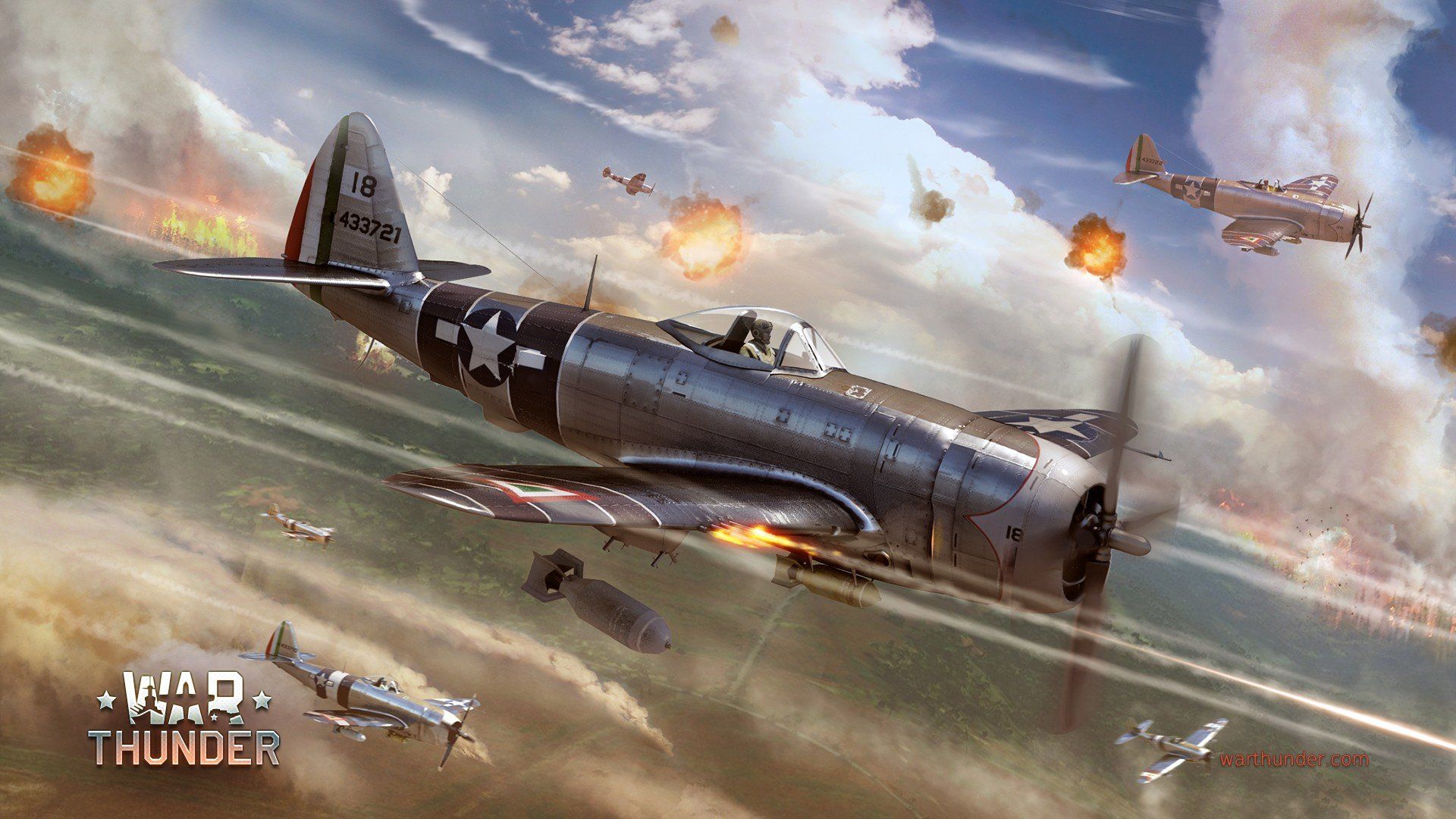 1920x1080 War Thunder, Airplane, Gaijin Entertainment, Republic P 47 Thunderbolt HD Wallpaper / Desktop and Mobile Image & Photo