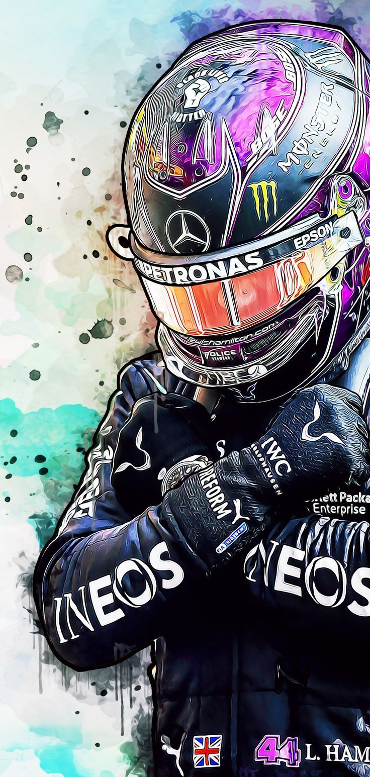 736x1546 Lewis Hamilton Poster Black Pantha Wakanda Forever Pose Mercedes AMG F1 Formula One Wall Art Print