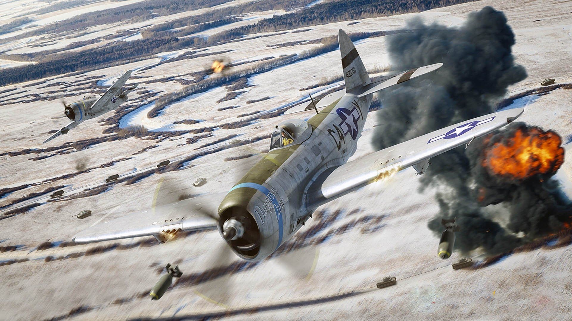 1920x1080 Republic P 47 Thunderbolt: Legendary Warplane In HD Military Action Wallpaper