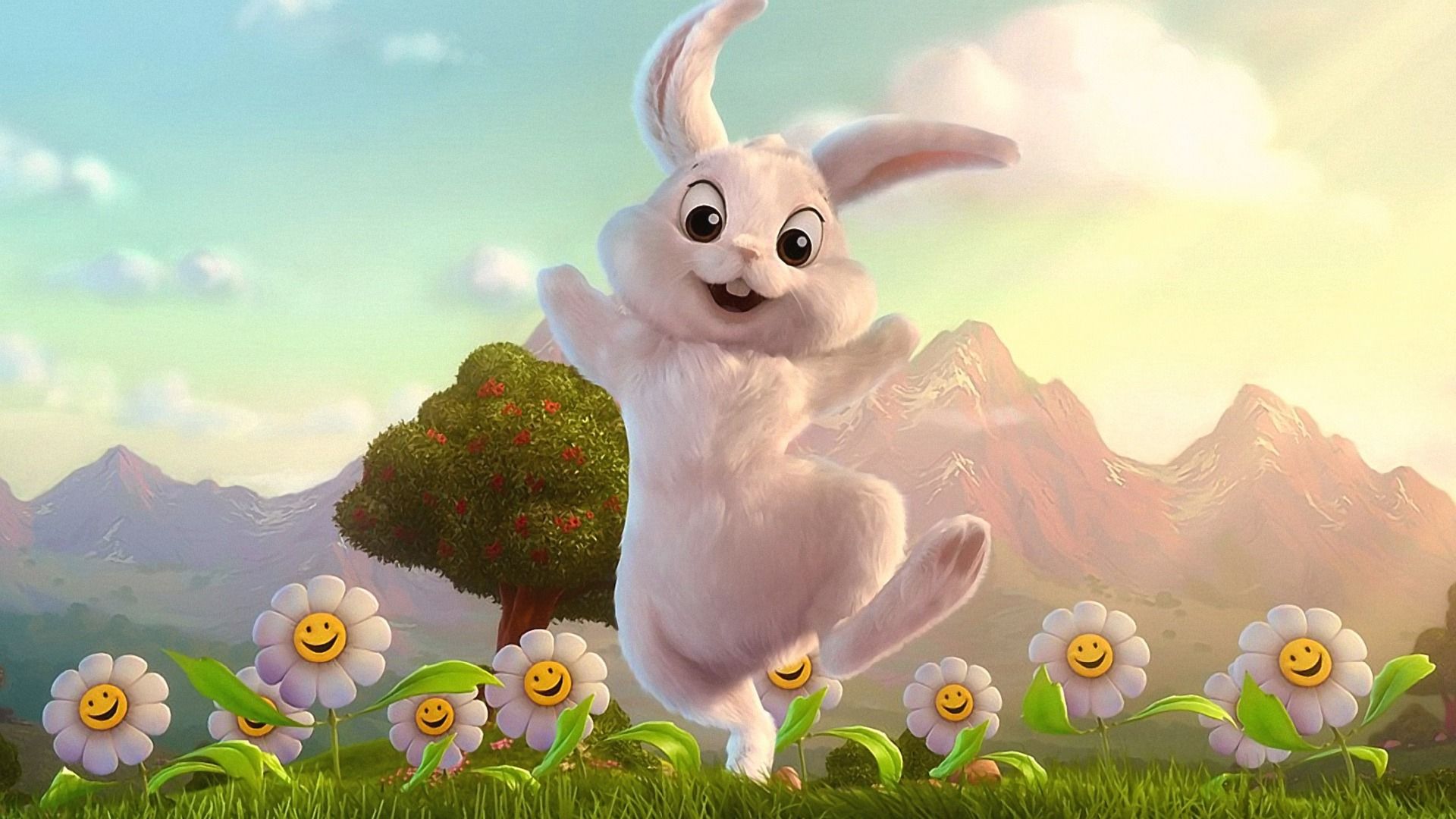 1920x1080 Funny Rabbit Cartoon character Desktop Wallpaper