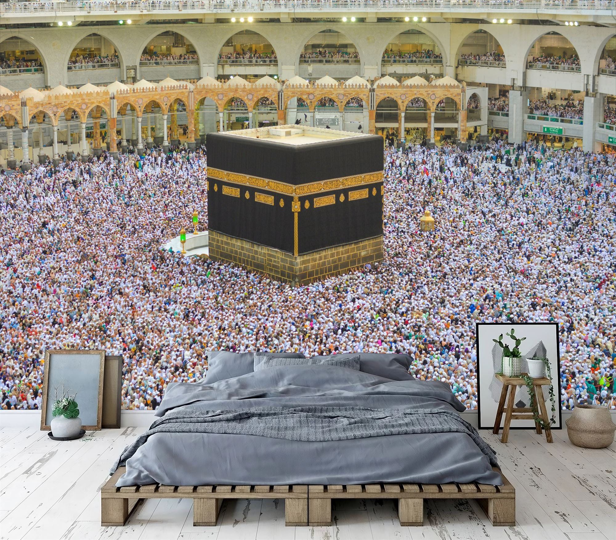 2000x1756 Al Kaaba Makkah Mural, Islamic Decor, Peel and Stick Wallpaper