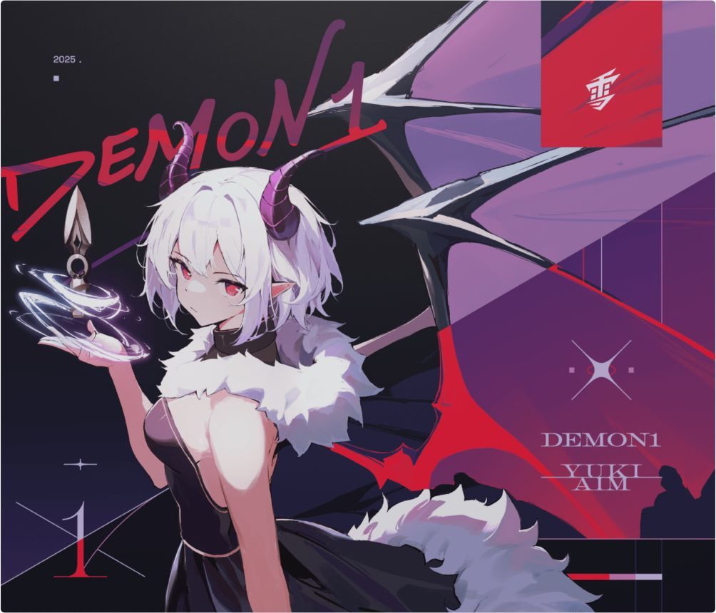1004x860 Yuki Aim x Demon1 Glass Mouse Pad