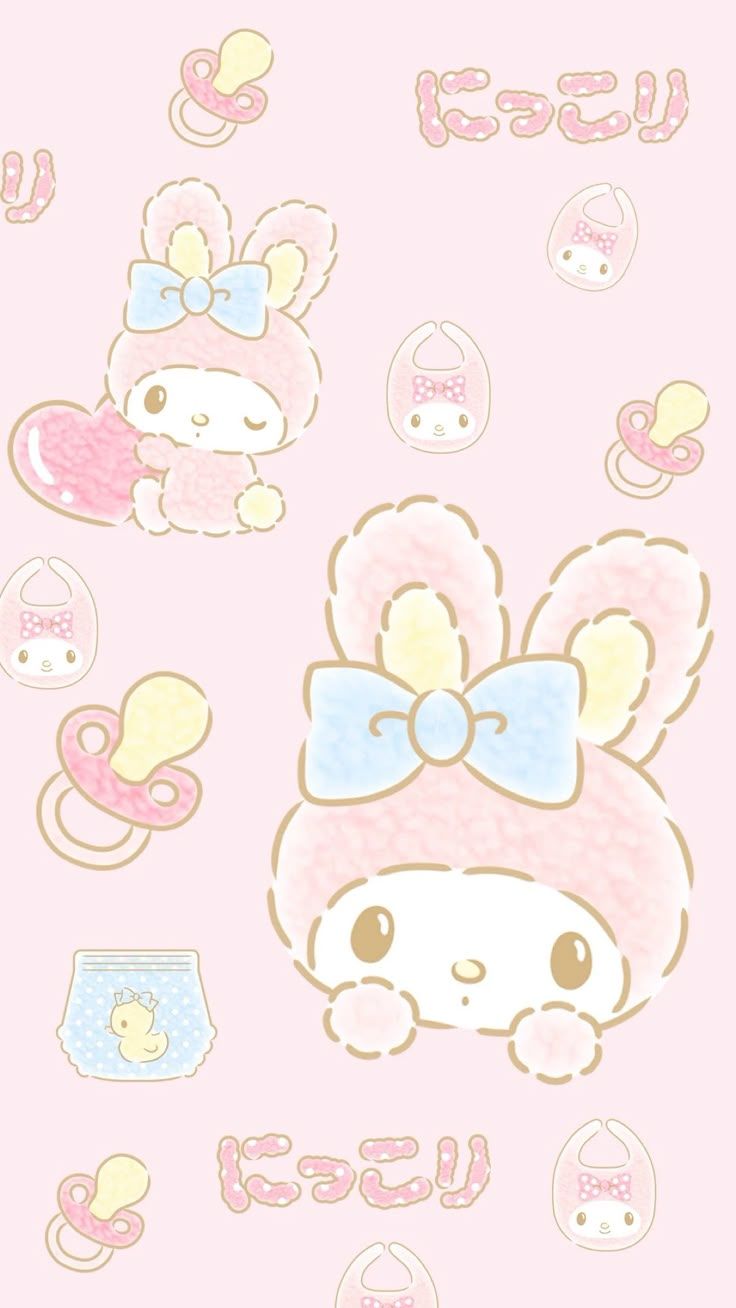 736x1308 My Melody baby wallpaper. So adorable, #mymelody #sanrio #pastel #wallpaper
