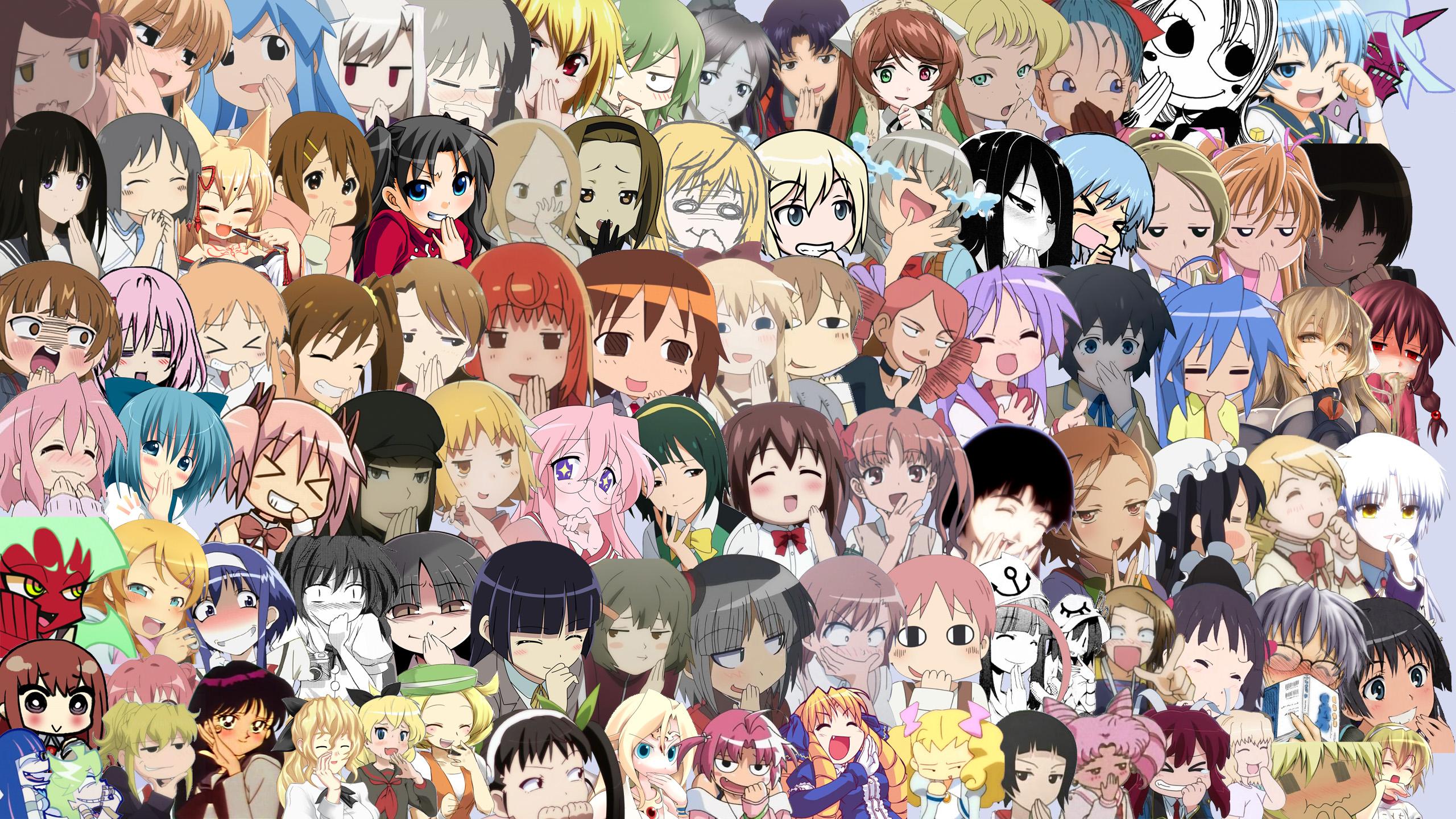2560x1440 Anime Girl Collage Wallpaper