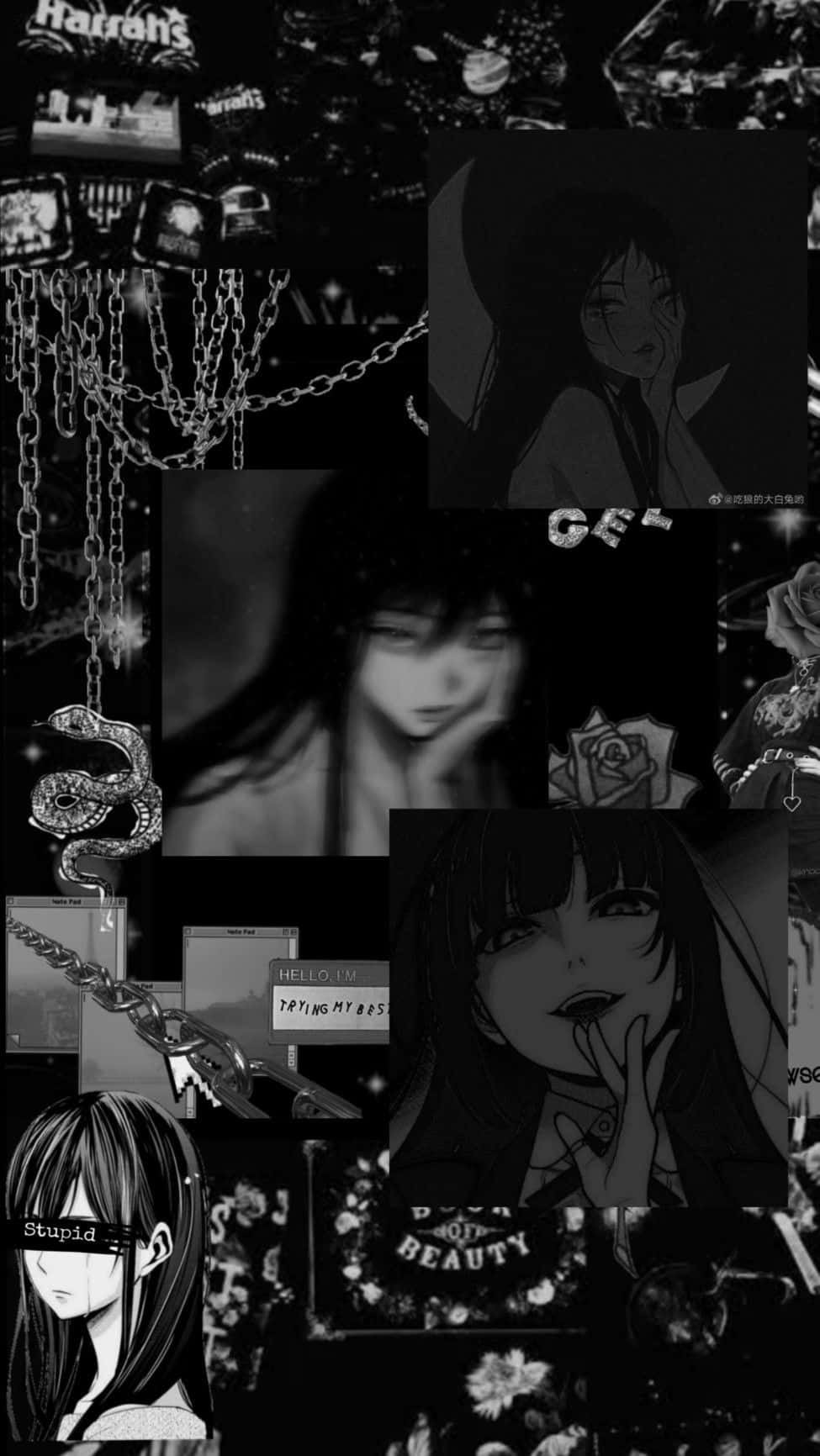 975x1732 Download Dark Anime Collage Aesthetici Phone Wallpaper