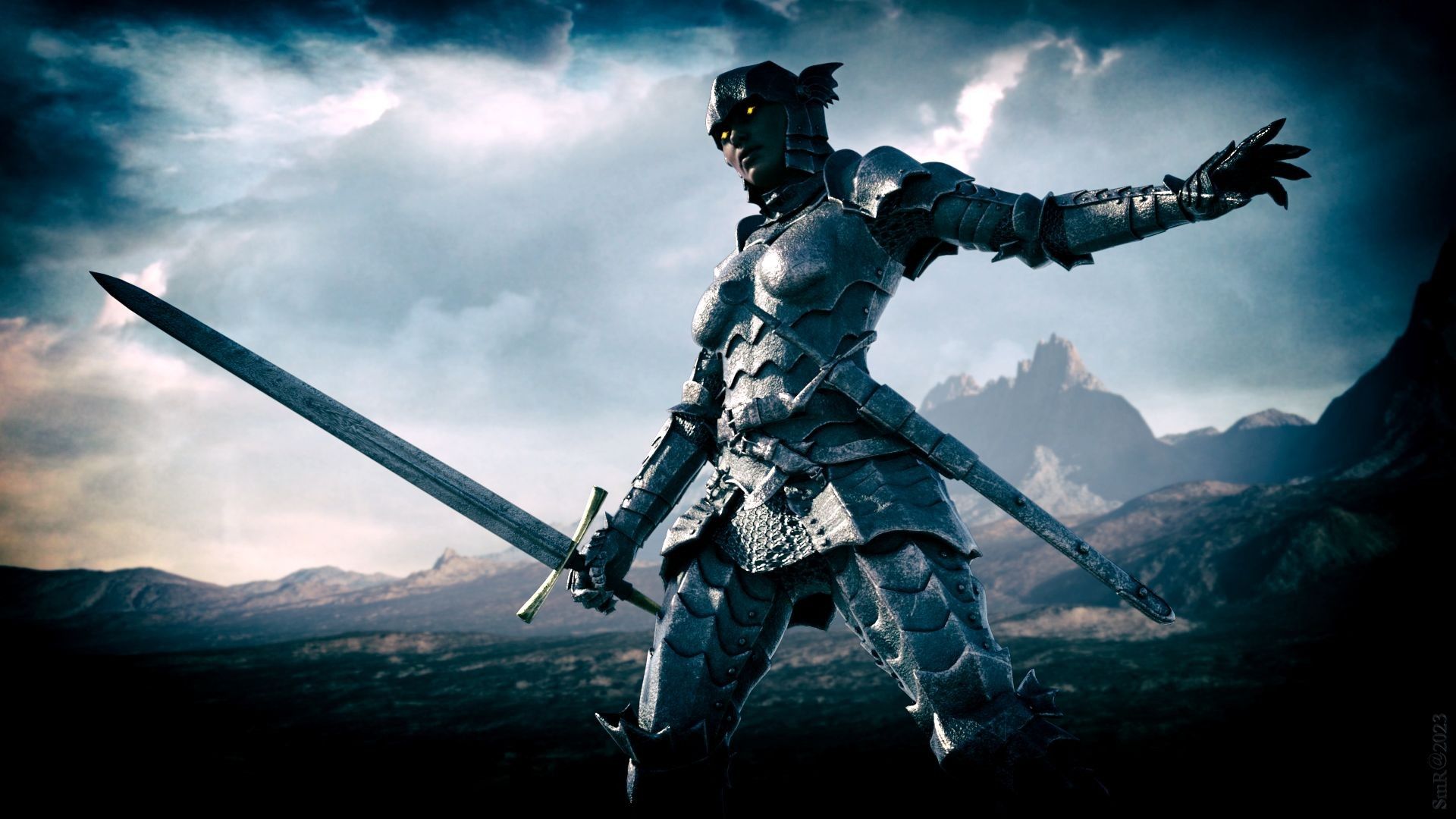 1920x1080 Female Knight