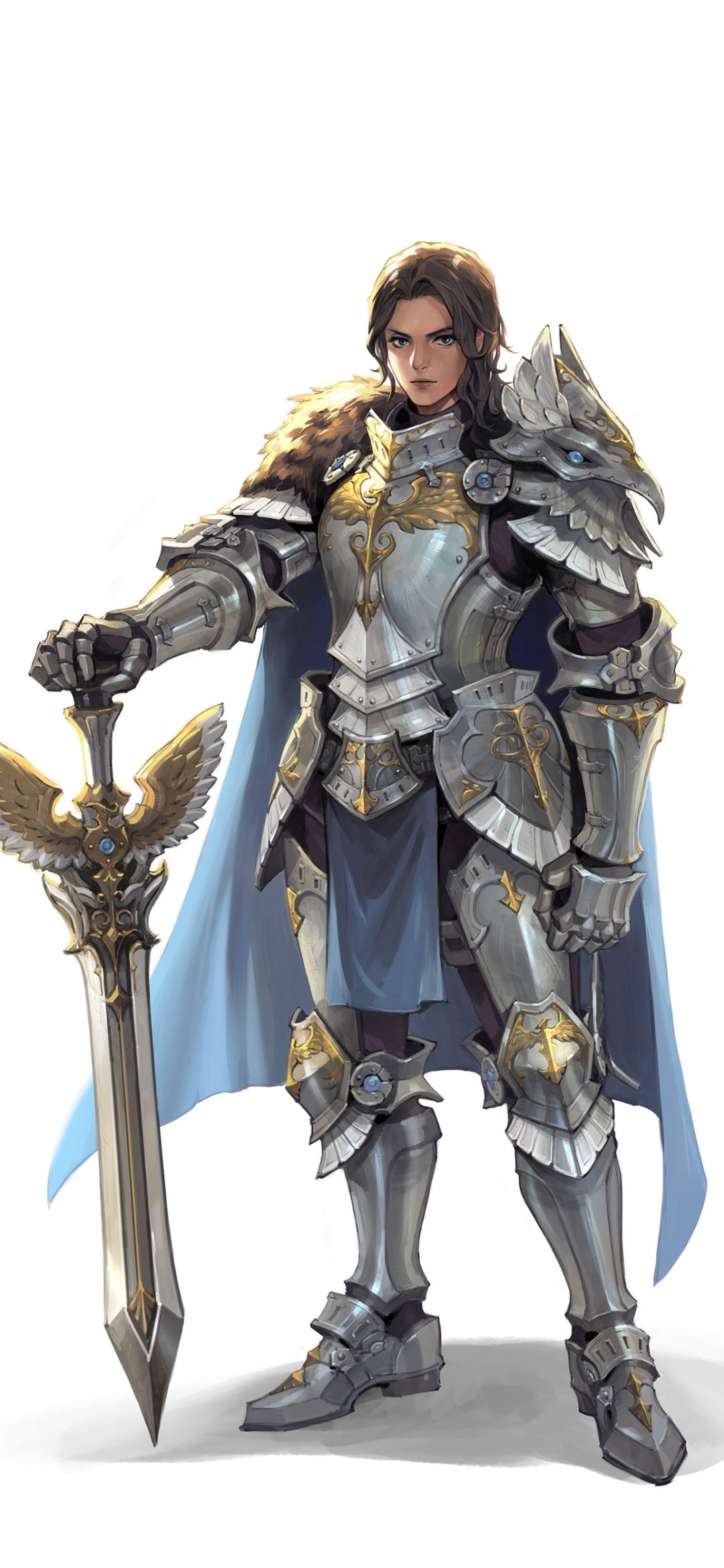1080x2340 Phone wallpaper: Fantasy, Knight, Armor, Woman Warrior, Sword 1357237