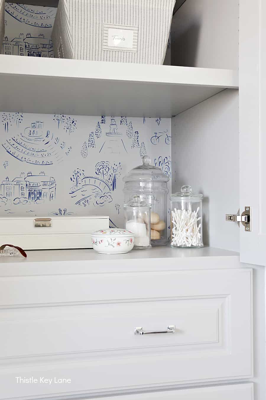 900x1350 Using Peel And Stick Wallpaper In Bathroom Cabinets Key Lane