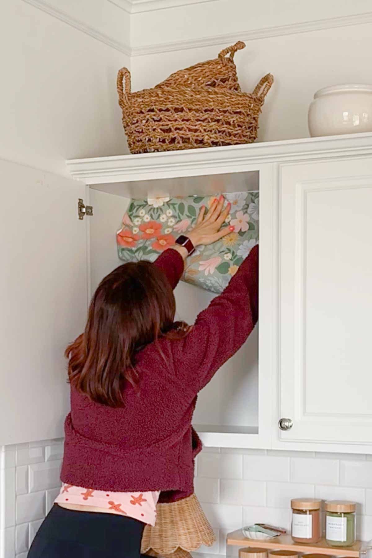 1200x1797 Peel and Stick Wallpaper Inside Kitchen Cabinets Marie Design