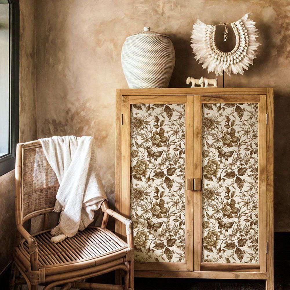 1001x1001 Self Adhesive Vinyl Decorative Floral Contact Paper Drawer Shelf Liner Removable Peel and Stick Wallpaper for Kitchen Cabinets Dresser Arts and Crafts Decor (15.7x98.4 Inches)