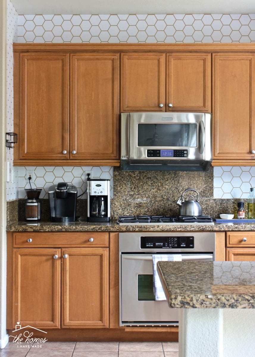 857x1200 How to Wallpaper a Backsplash Homes I Have Made