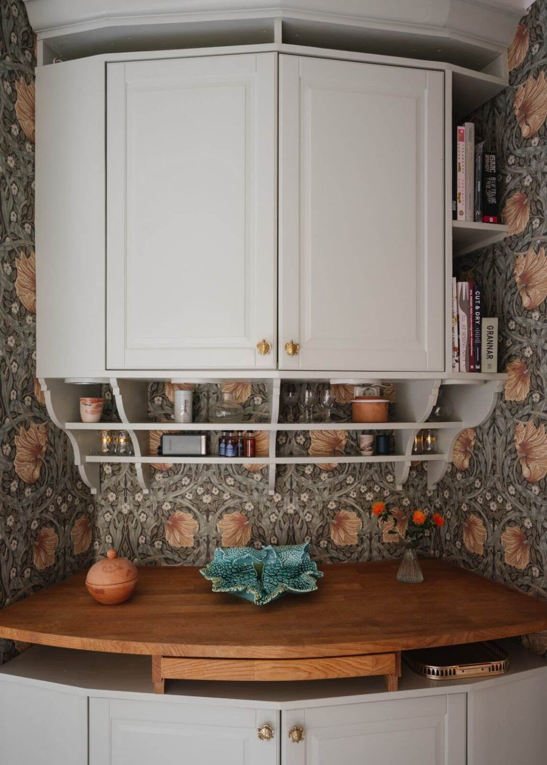 1072x1500 An Apartment with William Morris Wallpaper and a Dull Plum Bedroom
