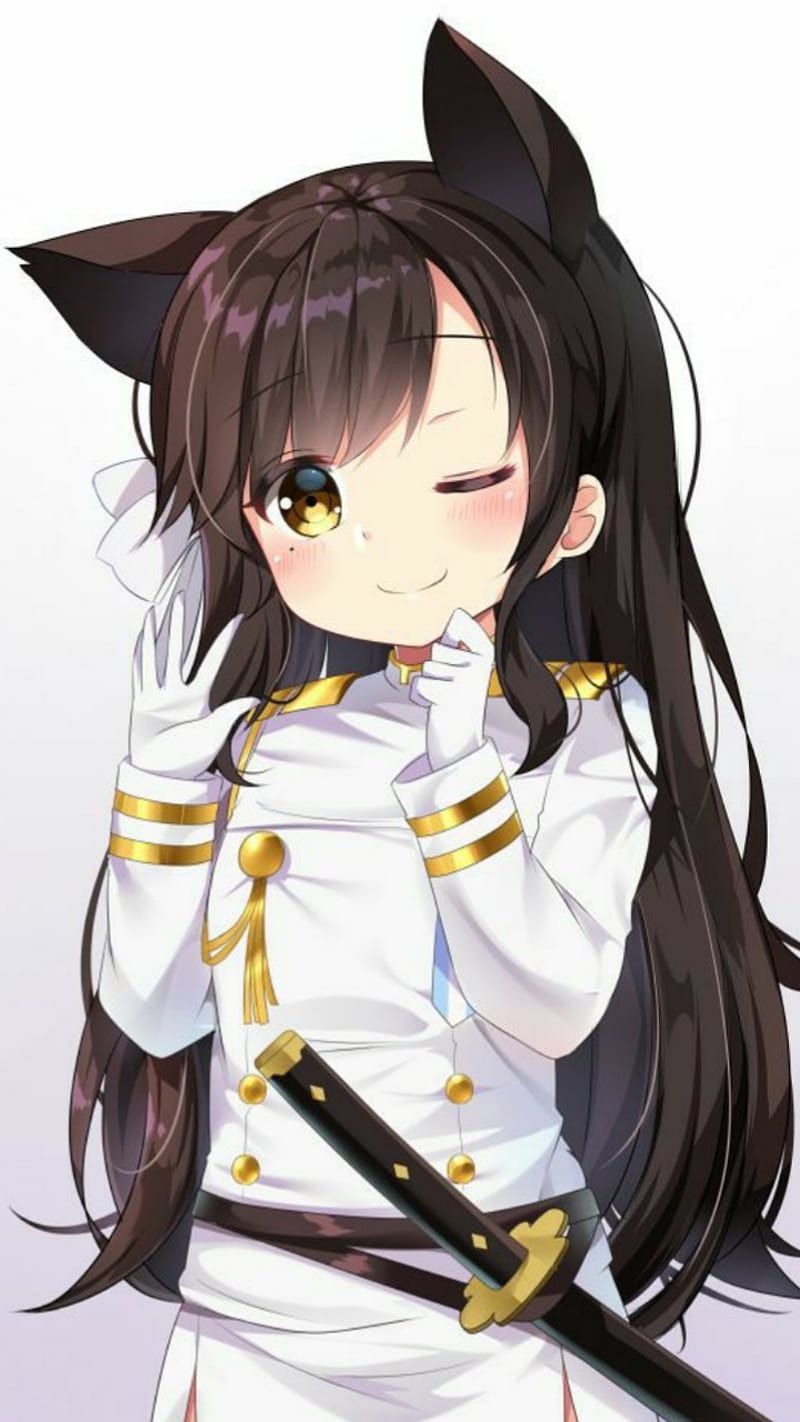 800x1422 Cute Atago, anime, azur lane, cat girl, HD phone wallpaper