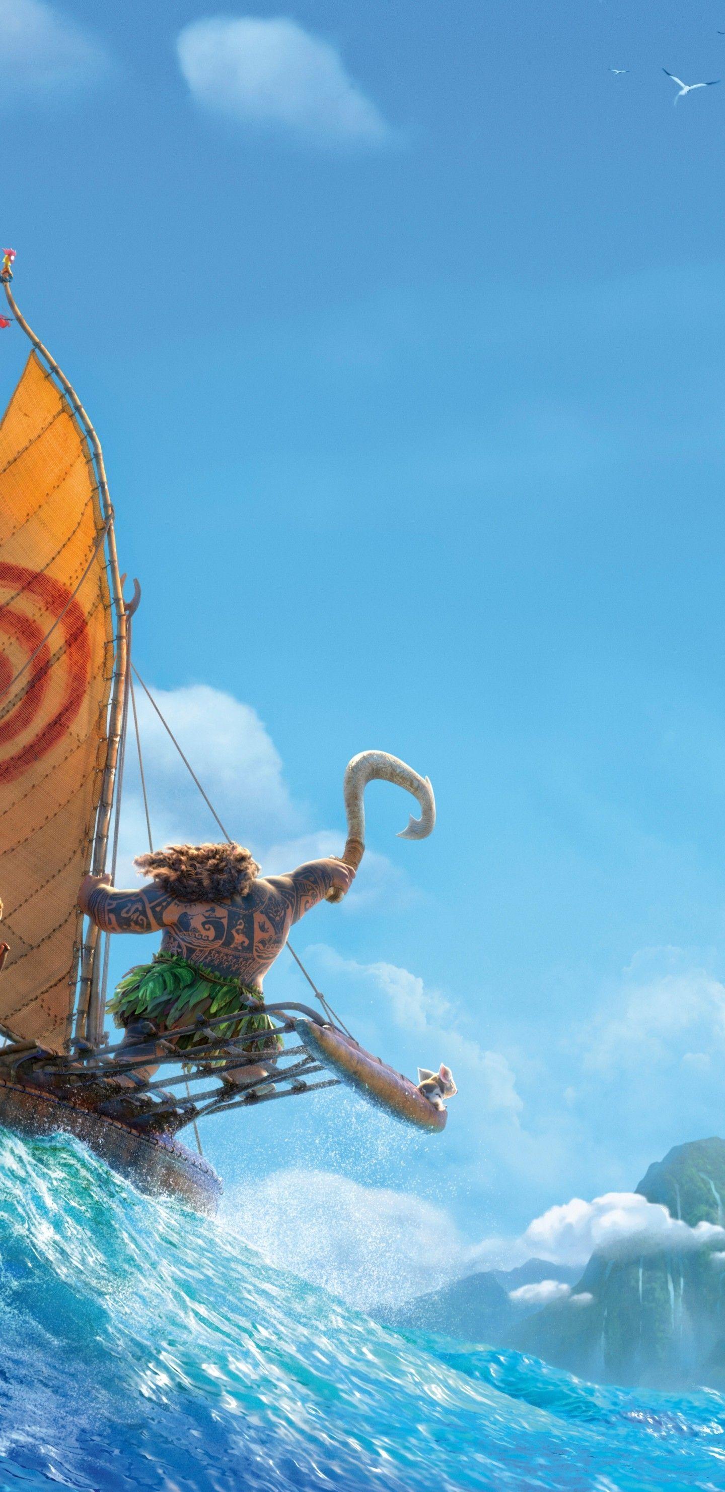 1440x2960 Download 1440x2960 Moana, Vaiana Waialiki, Heihei, Pua, Animation