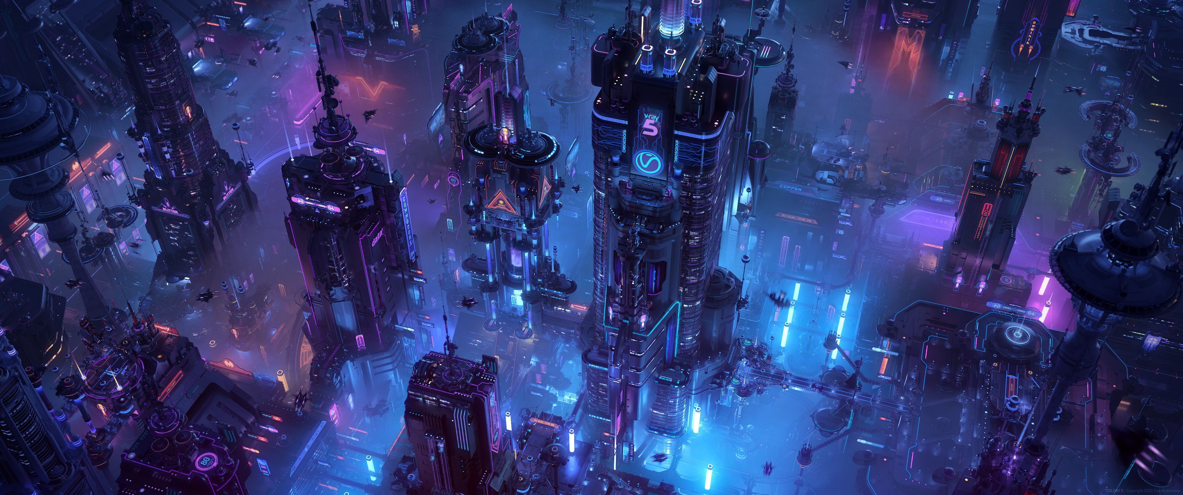 3840x1607 Future Tech City
