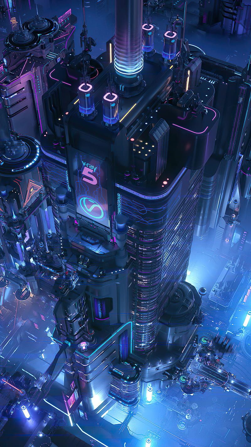 800x1422 Cyber punk ciudad, city, fantasy, games, lights, night, HD phone wallpaper