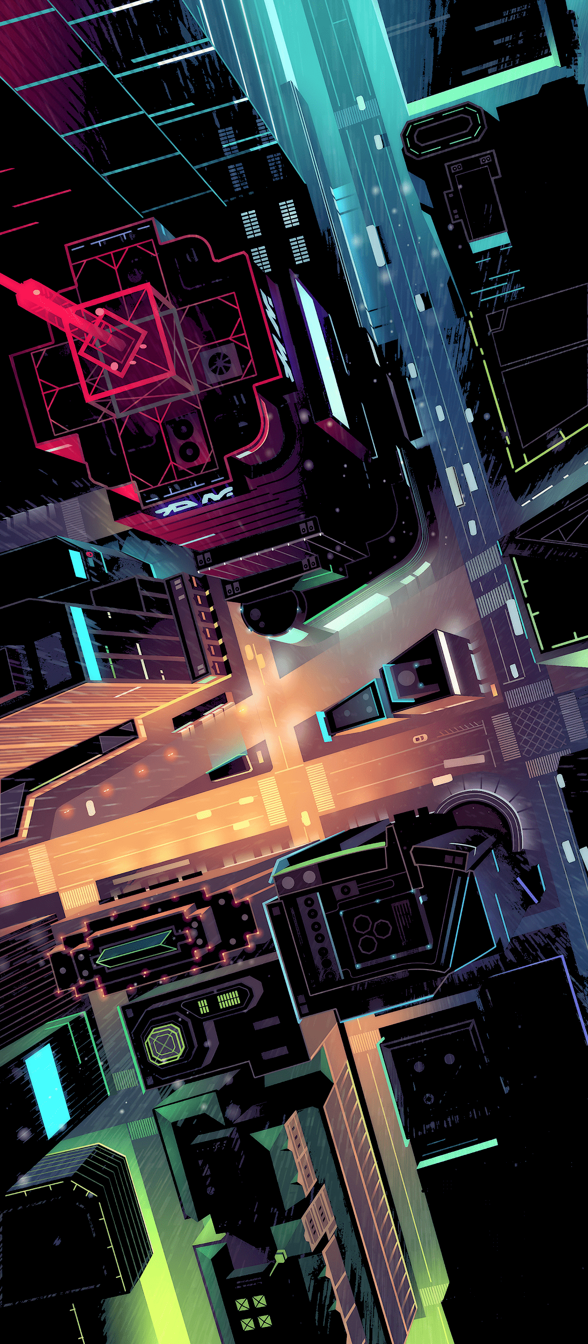 1173x2681 Neon City mobile wallpaper Mobile Walls