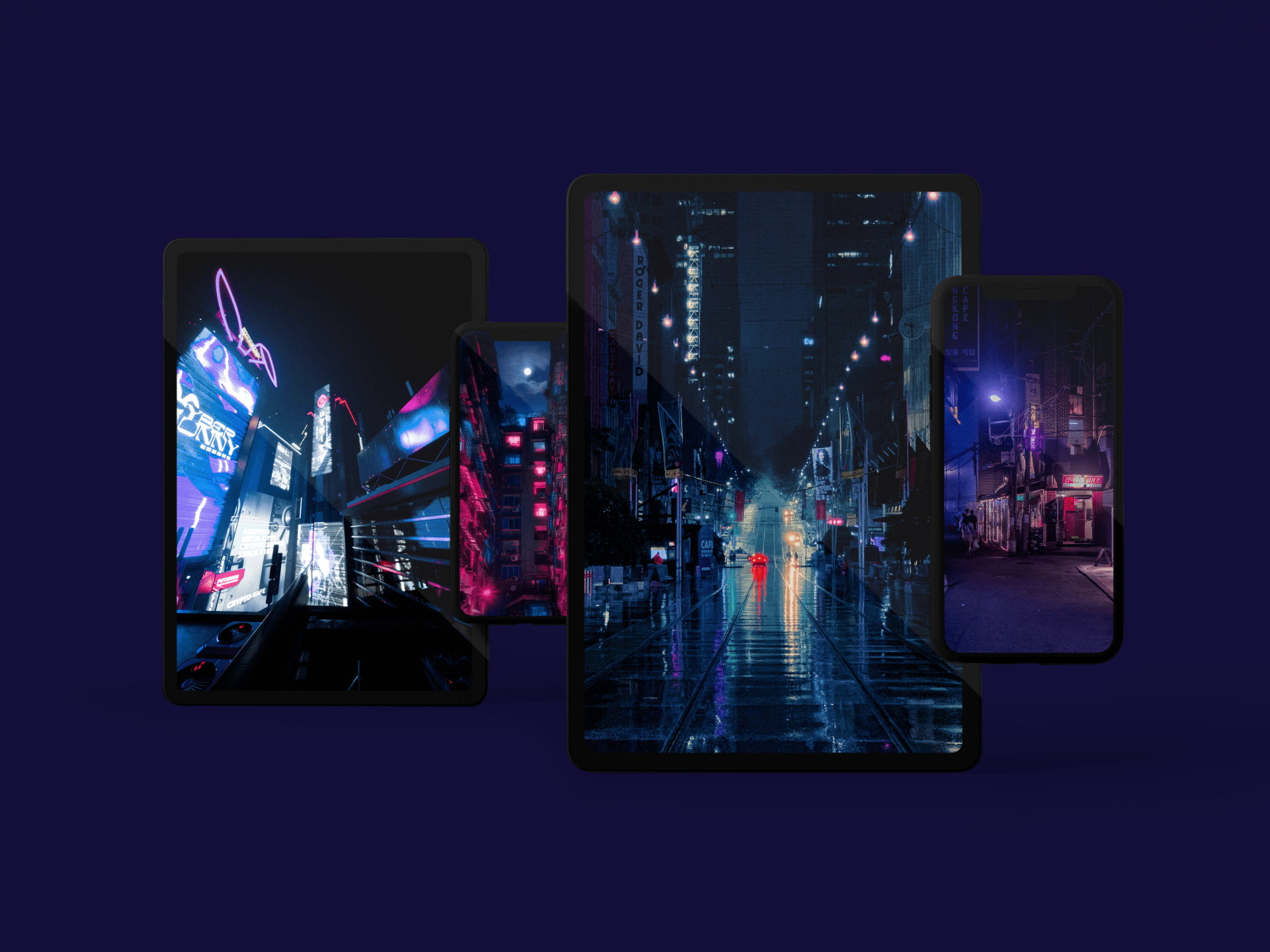 1920x1440 Cyberpunk city wallpaper for iPhone