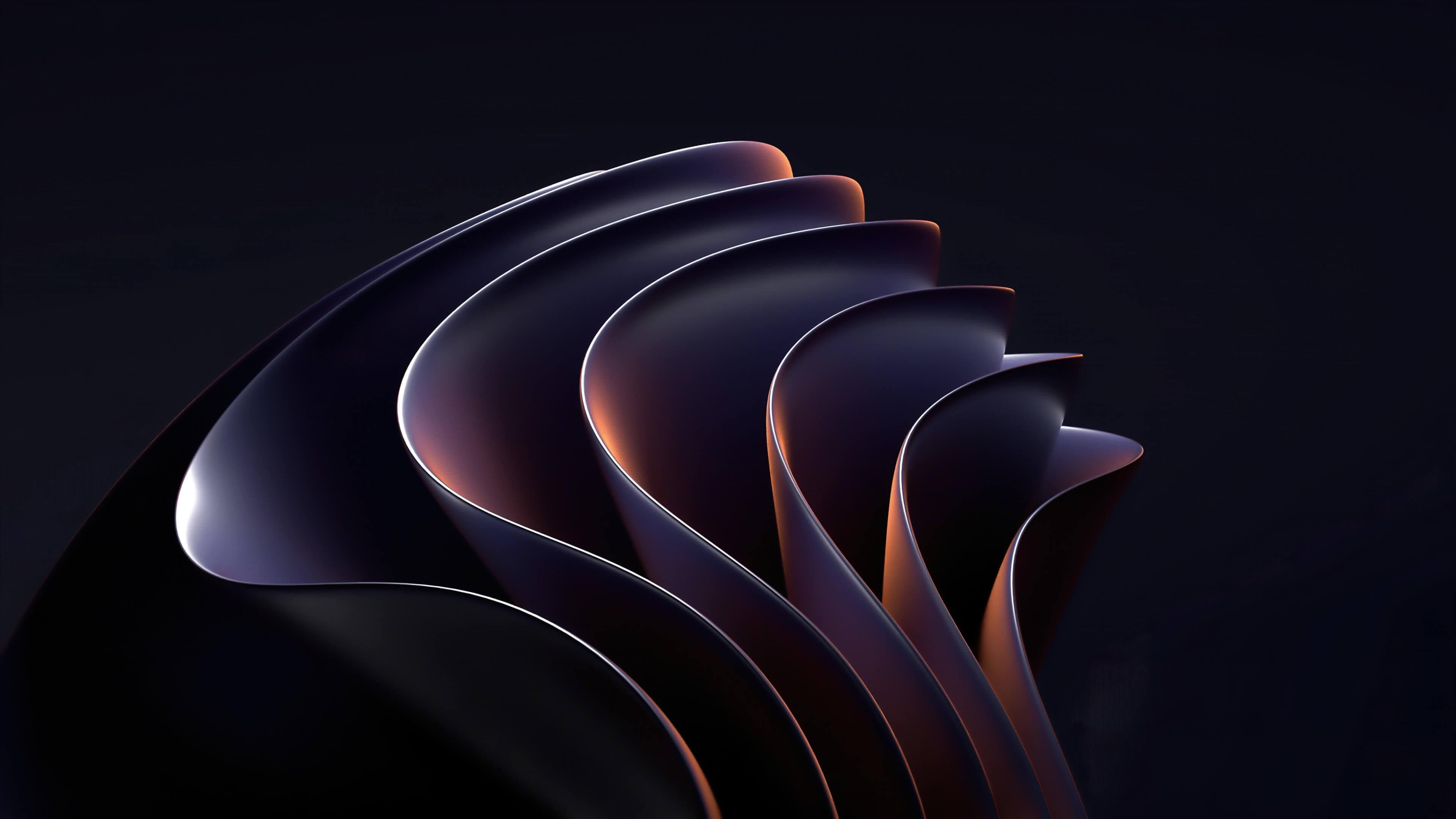 3840x2160 Dark waves windows theme 4k desktop wallpaper background