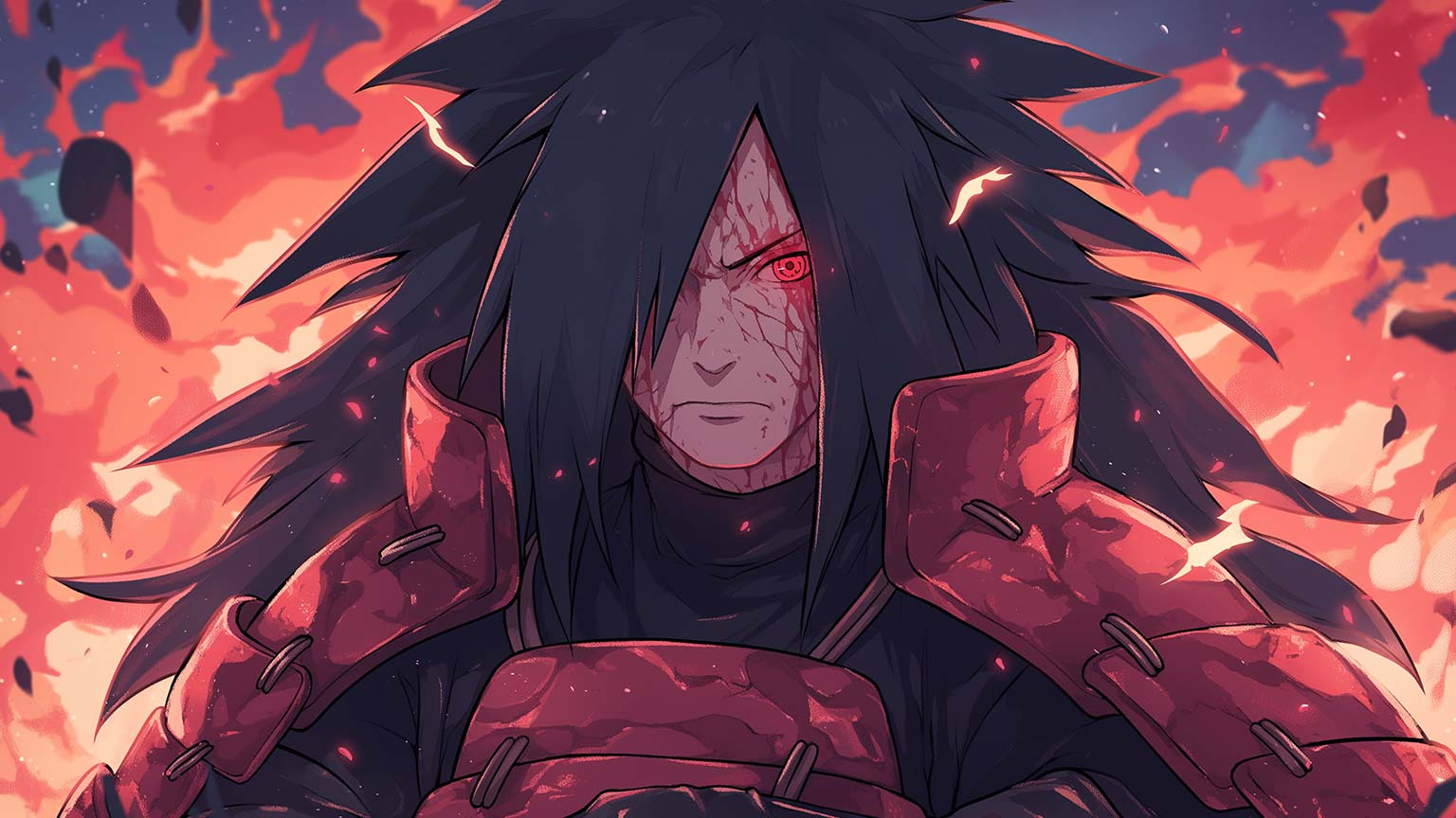 1536x864 Naruto Madara Red Eyes Desktop Wallpaper 4K Wallpaper