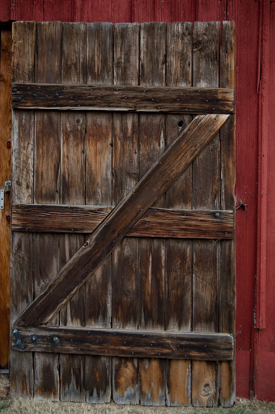 910x1369 HD wallpaper: Rustic, Barn Door, Wood, wooden, rural, farm, vintage, old