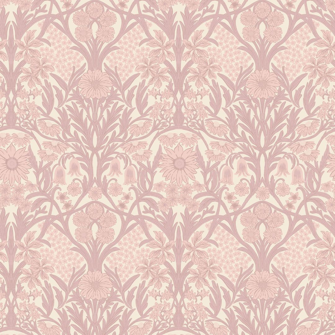 1080x1080 Wild Meadow Dusty Blush Wallpaper by Mitchell Black, 14.4 inch Repeat