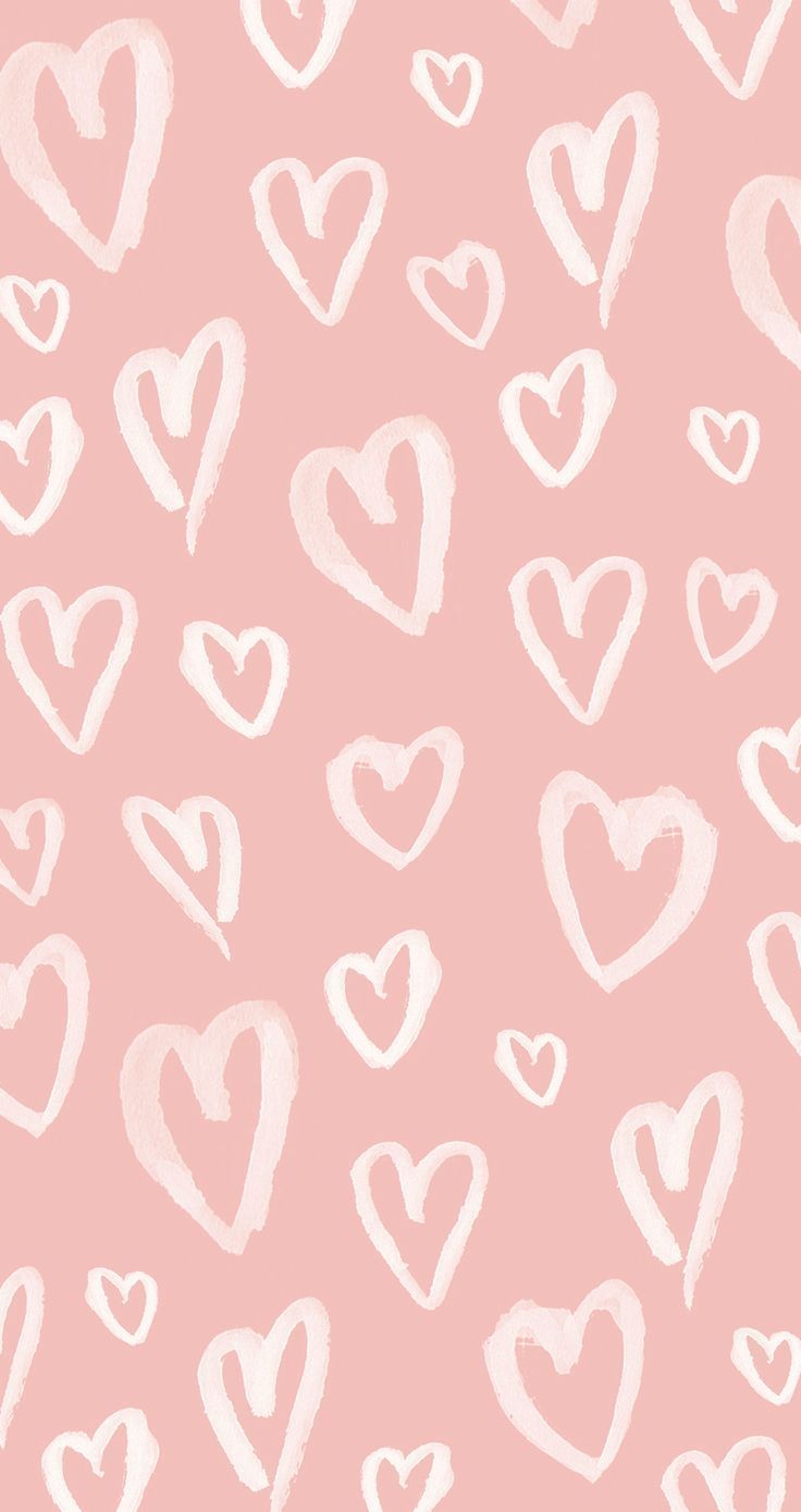 736x1389 Blush pink white watercolour hearts iphone phone wallpaper background lock screen