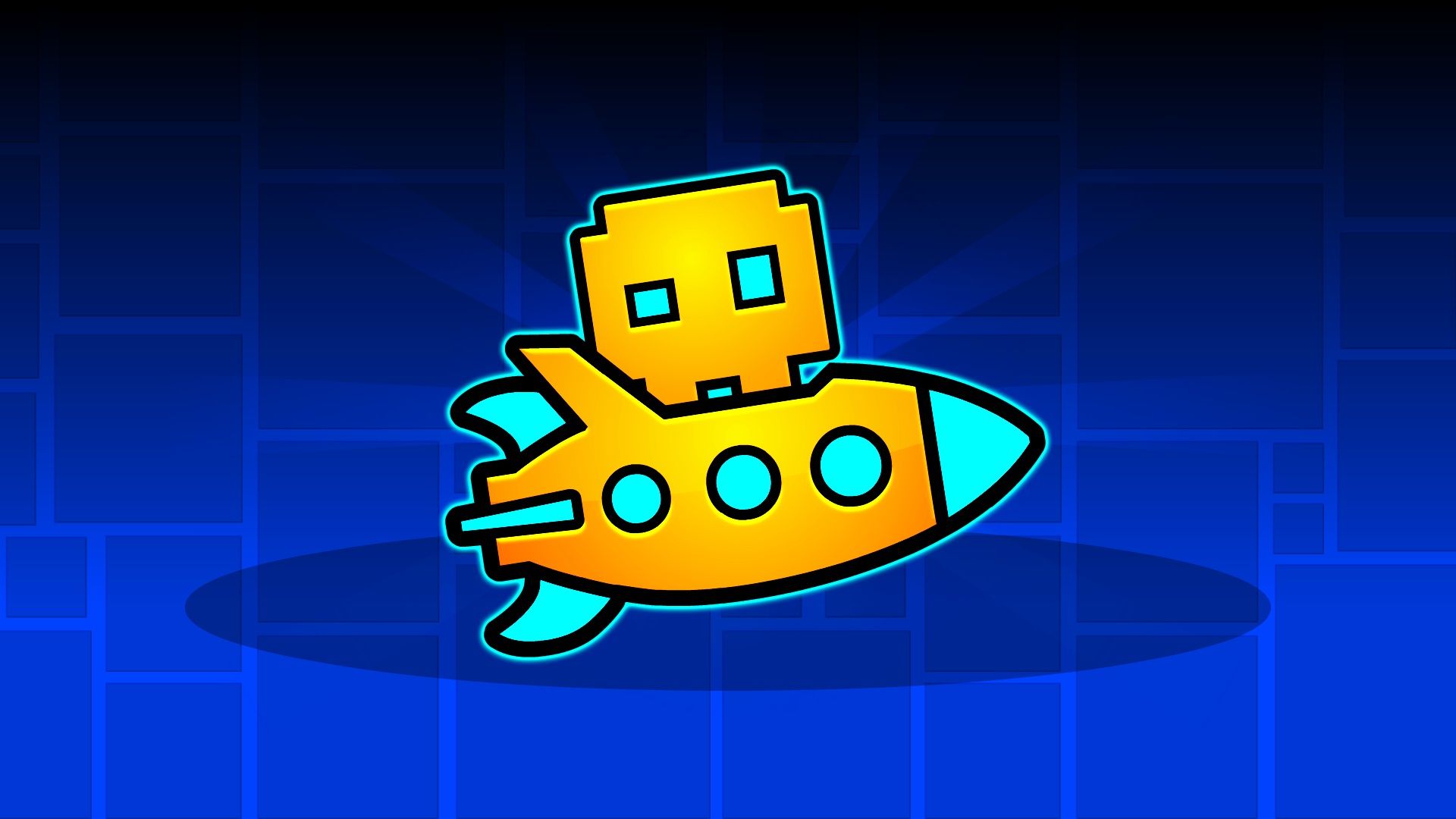 1920x1080 Geometry Dash Icon in Rocket Ship