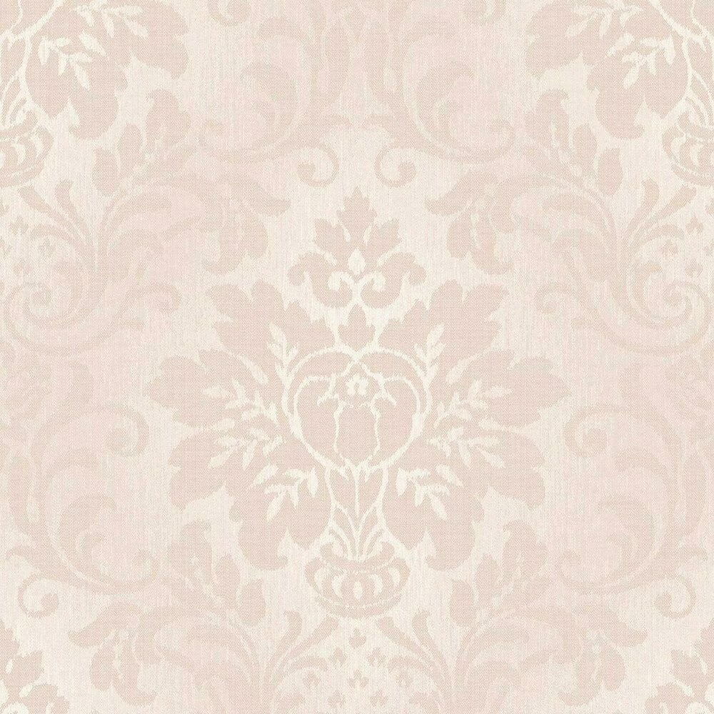 1000x1000 Grandeco Grandeco Royal House Fabric Panel Damask Blush Pink Glitter Wallpaper