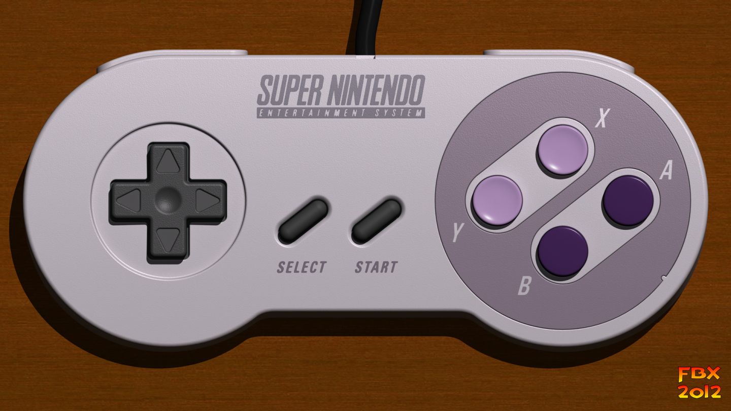 1440x810 SNES Super Nintendo Controller Render