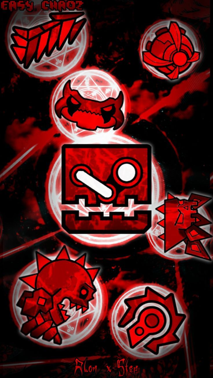 736x1308 Geometry Dash. Easy Chaoz Icon