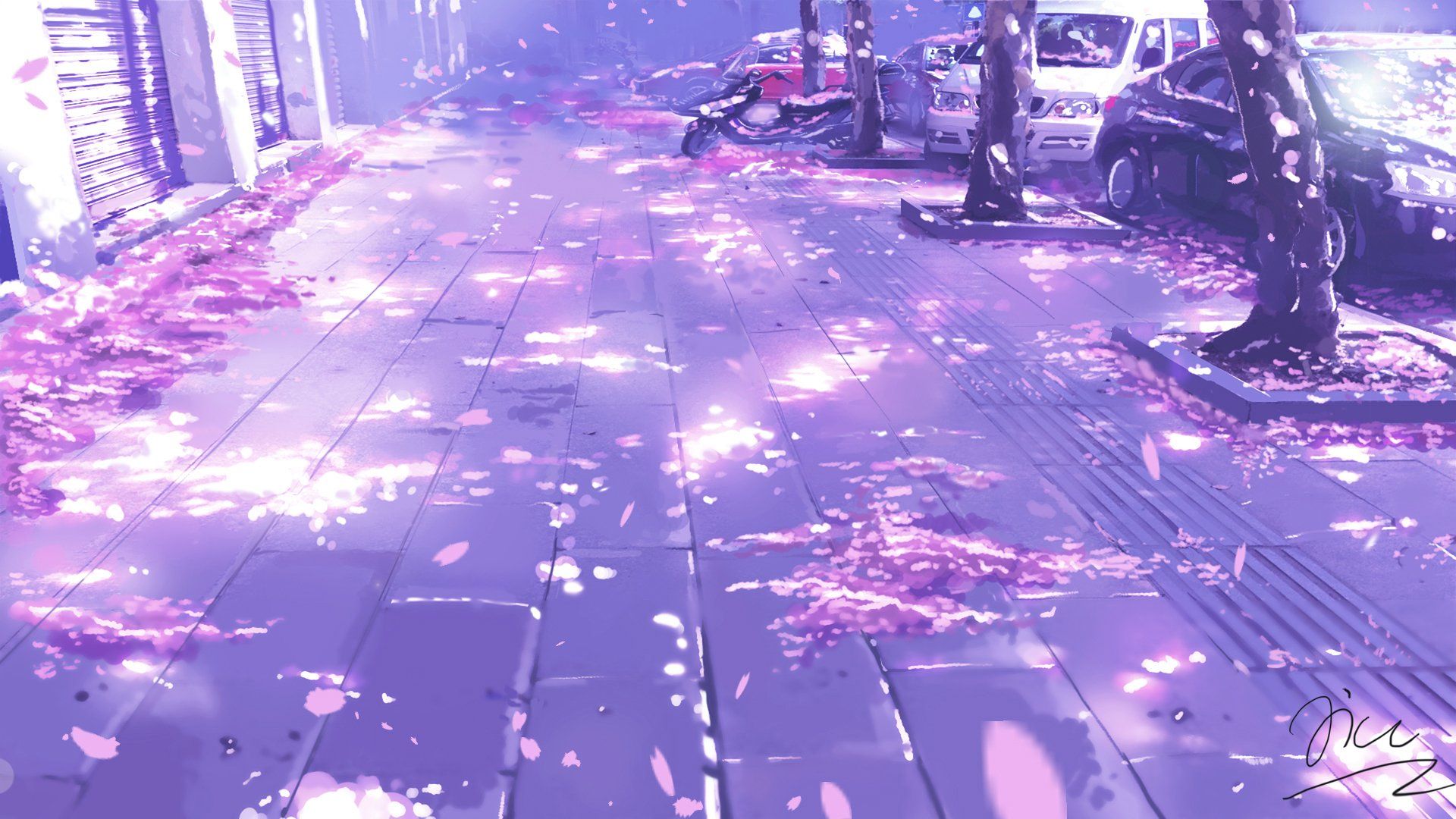 1920x1080 Tranquil Anime Street Wallpaper by 近衛曦晨晨