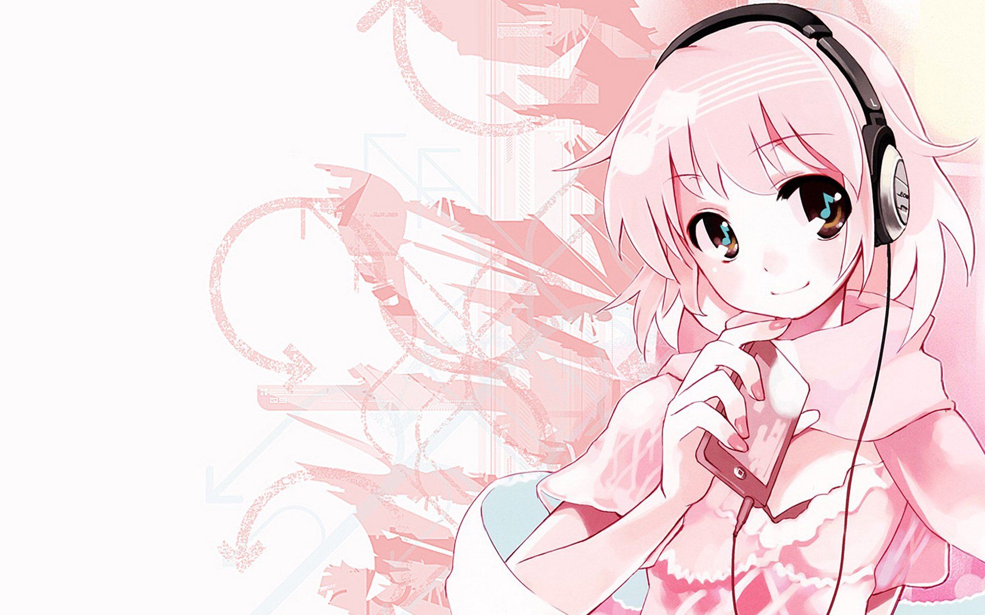 1920x1200 Charming Anime Girl with Headphones