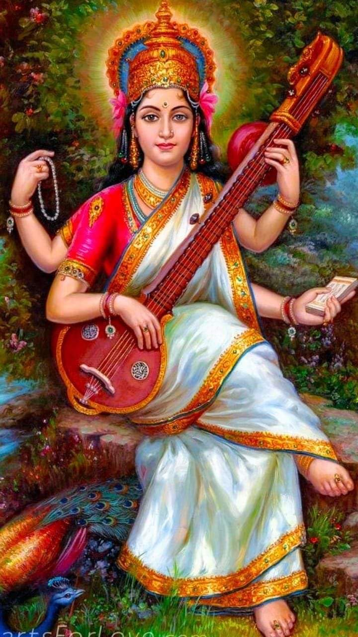 720x1280 Samriddhi Goddess Saraswati Mata -Wallpaper Fully Waterproof Vinyl Poster for home Decoration : Amazon.in: Home & Kitchen