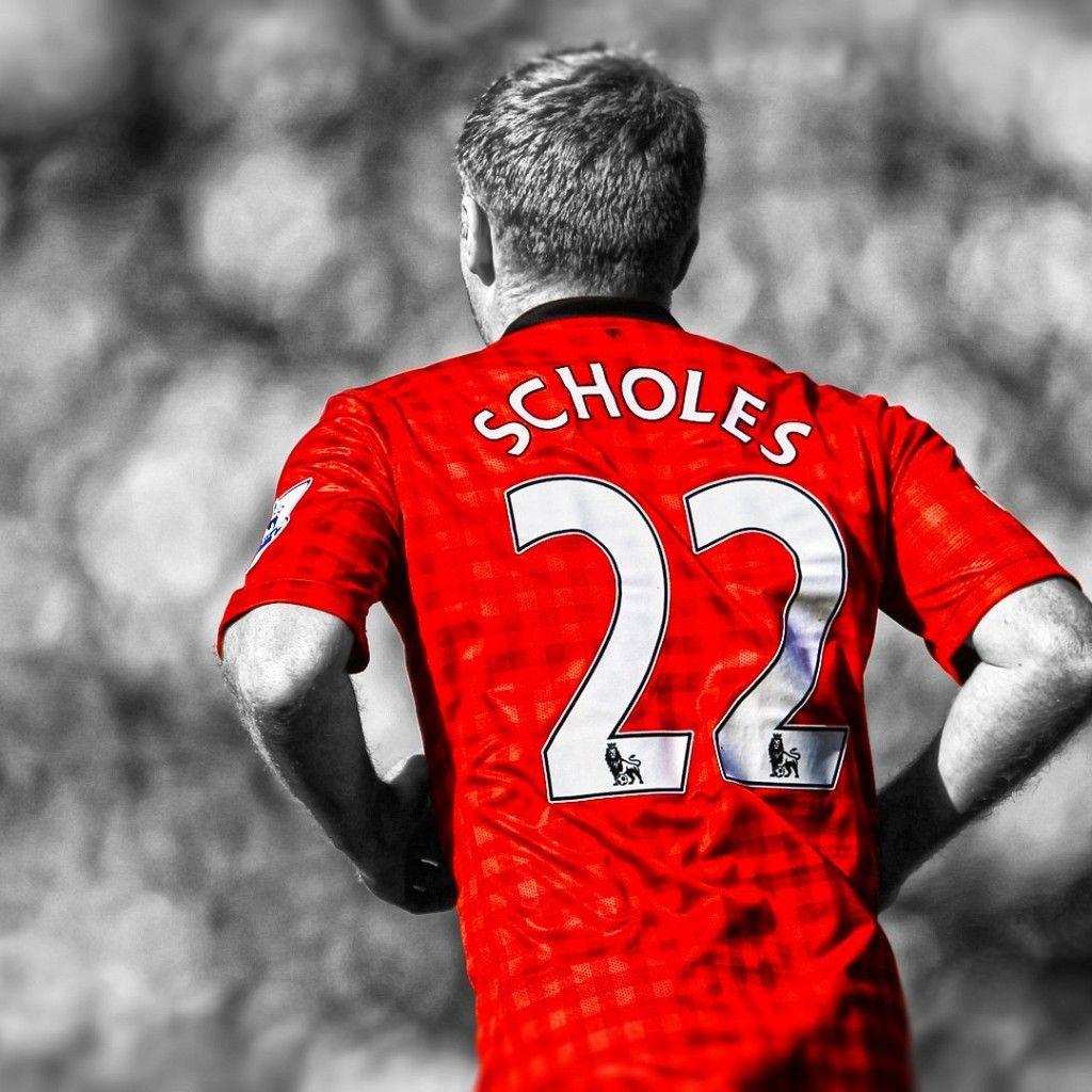 1024x1024 Manchester United Paul Scholes HD iPad Wallpaper