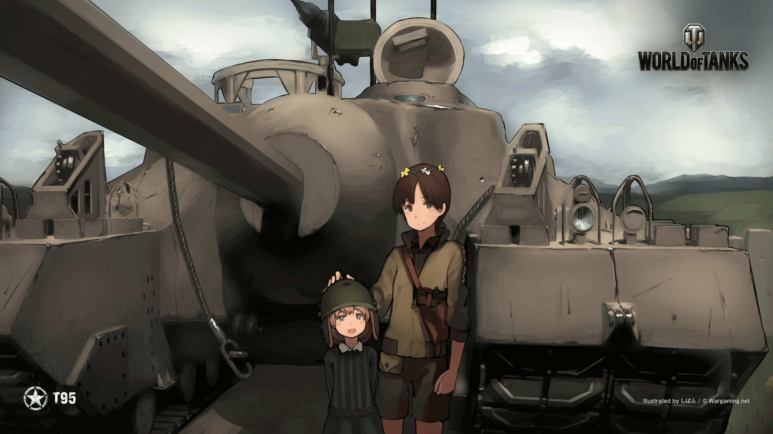 2560x1440 WoT WoWS Anime Wallpaper: Montana, Cromwell & T28 Armored Patrol