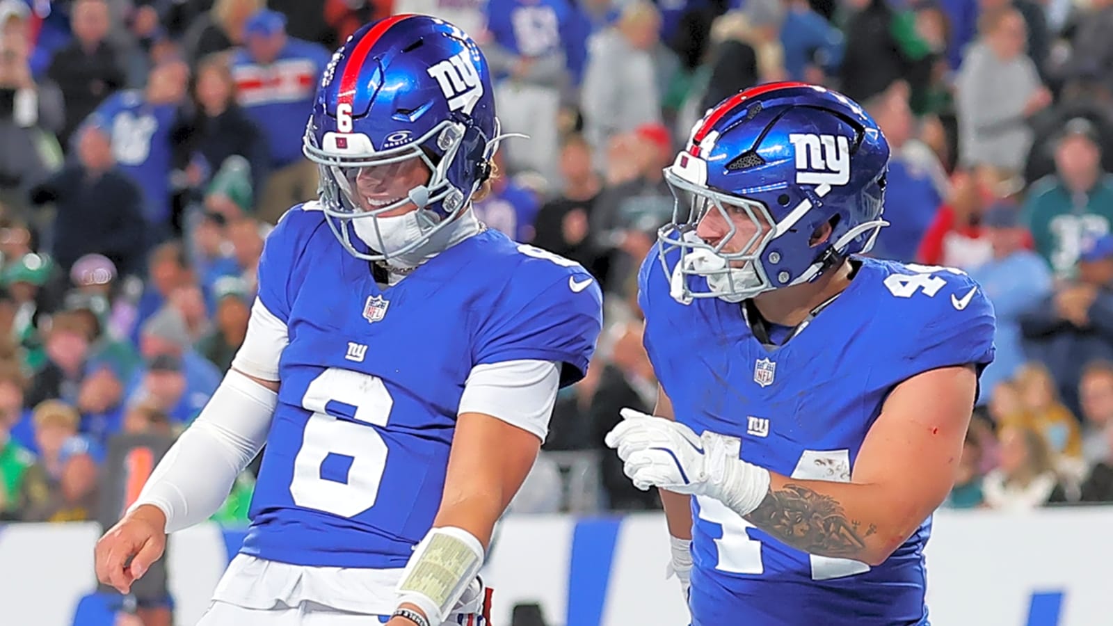 1600x900 Giants teammates praise Dart, Skattebo after win over Eagles
