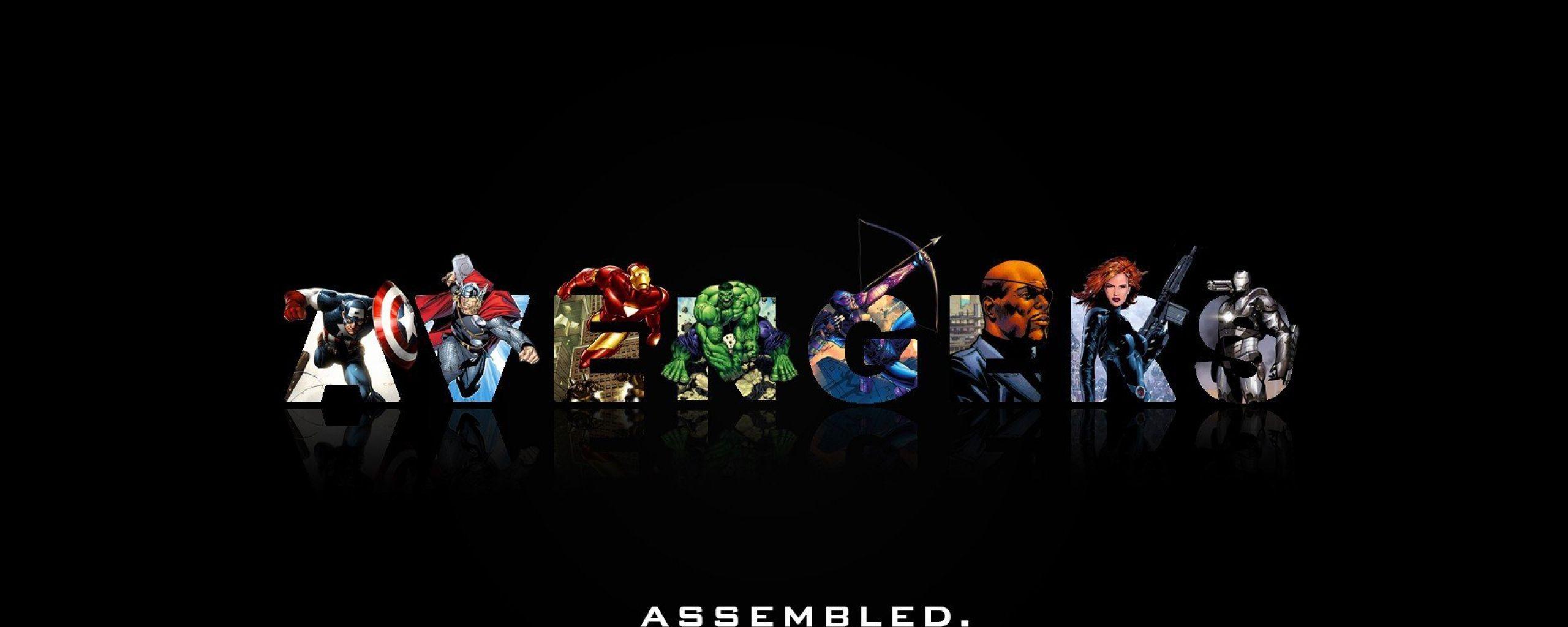 2560x1024 Free download Marvel comics The avengers Minimalism Wallpaper