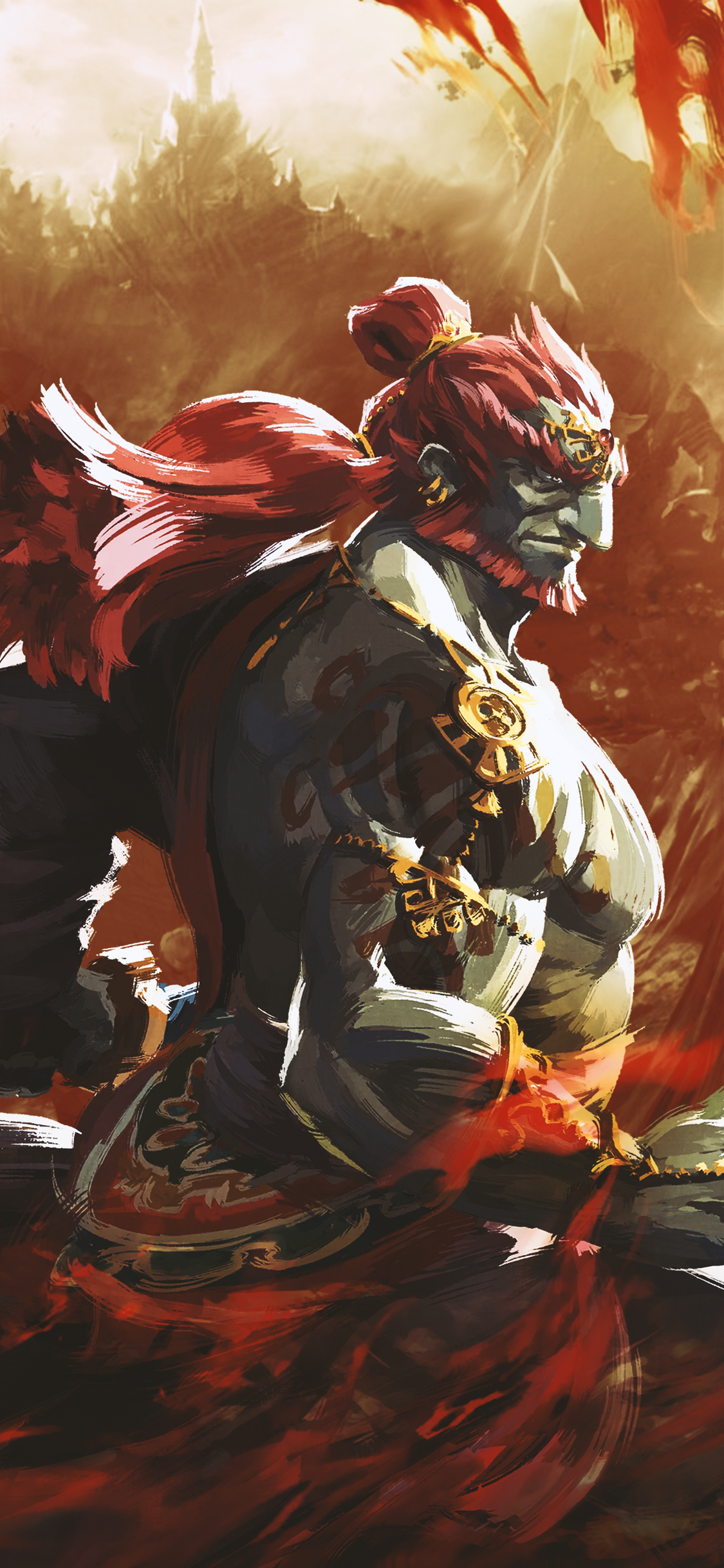 1125x2436 TotK Mobile Backrounds of Link, Zelda, Ganondorf