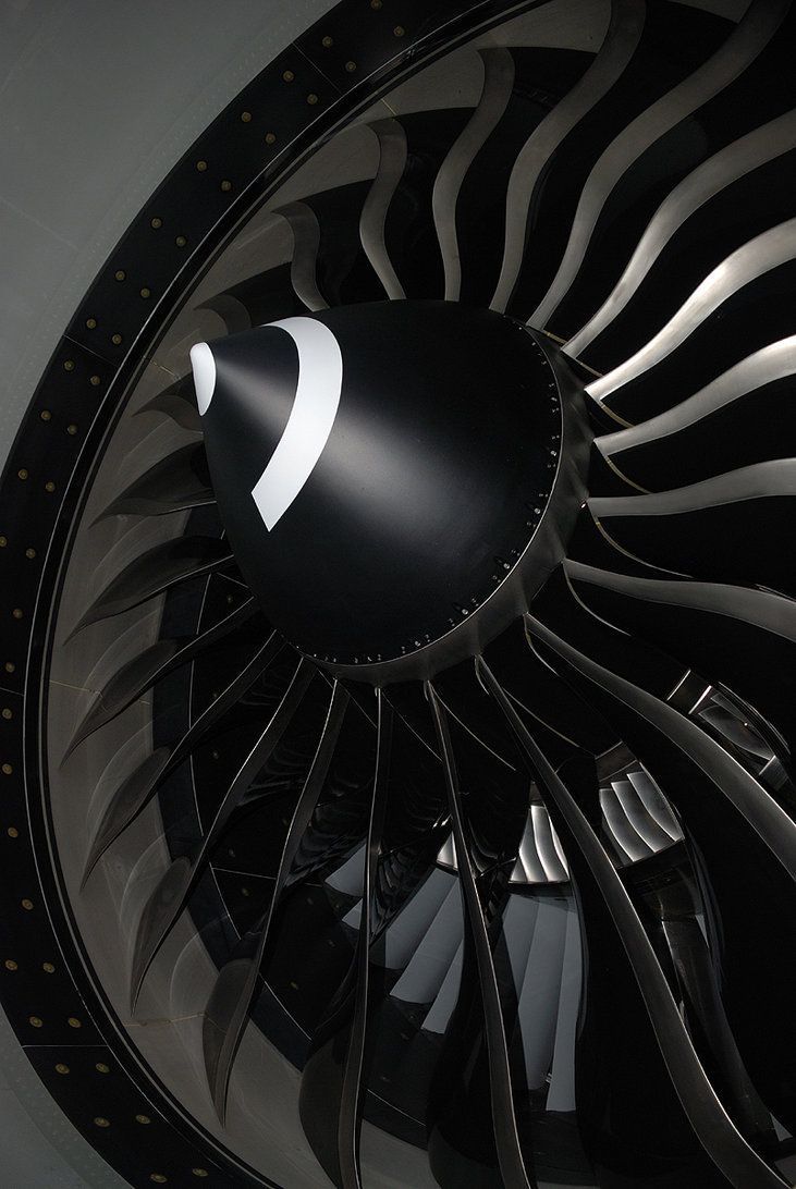 731x1092 Aircraft Engine in Black and White. Aircraft maintenance tips, Aviation engineering study, Black and silver aircraft engine