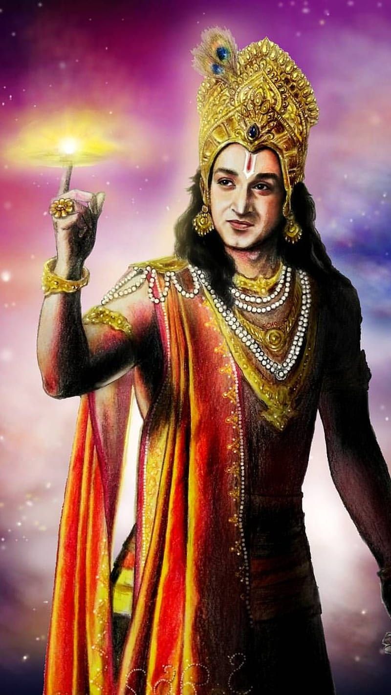 800x1423 Lord Krishna Sudarshan, lord krishna, sudarshan chakra, shree krishna, riligious, HD phone wallpaper