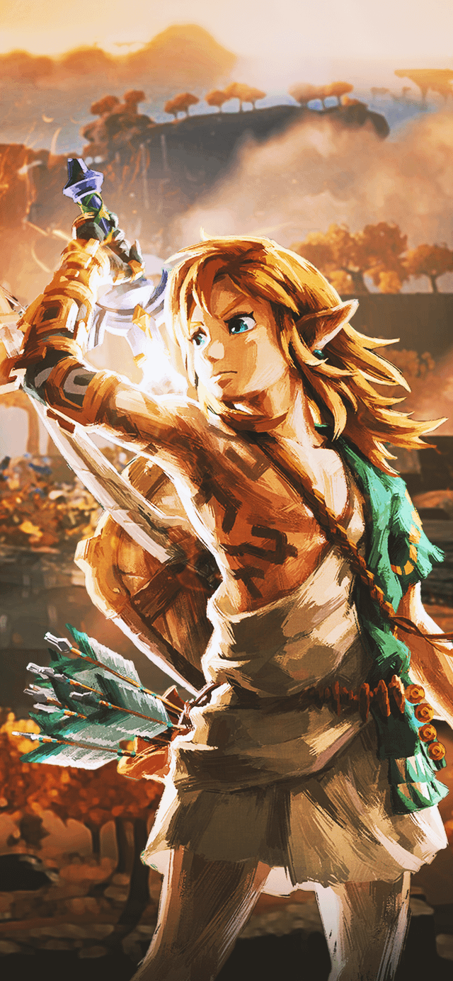640x1385 TotK Mobile Backrounds of Link, Zelda, Ganondorf