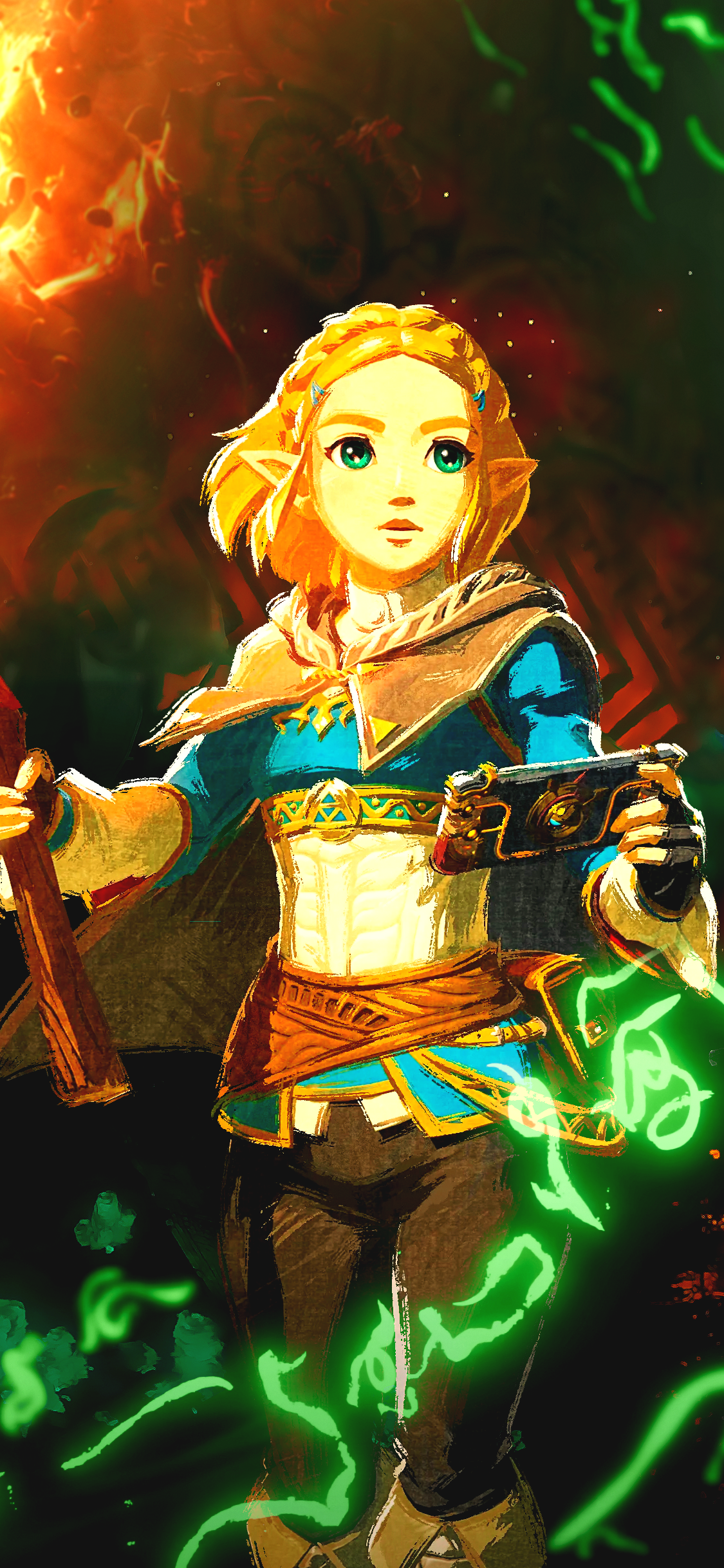1125x2436 TotK Mobile Backrounds of Link, Zelda, Ganondorf