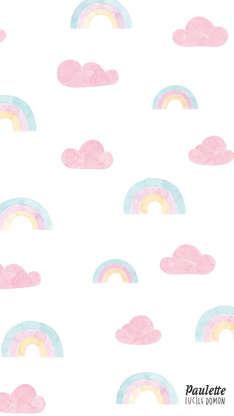 750x1334 Rainbow and clouds pastel iPhone wallpaper. Papel de parede bonito para iphone, Papel de parede da disney, Planos de fundo