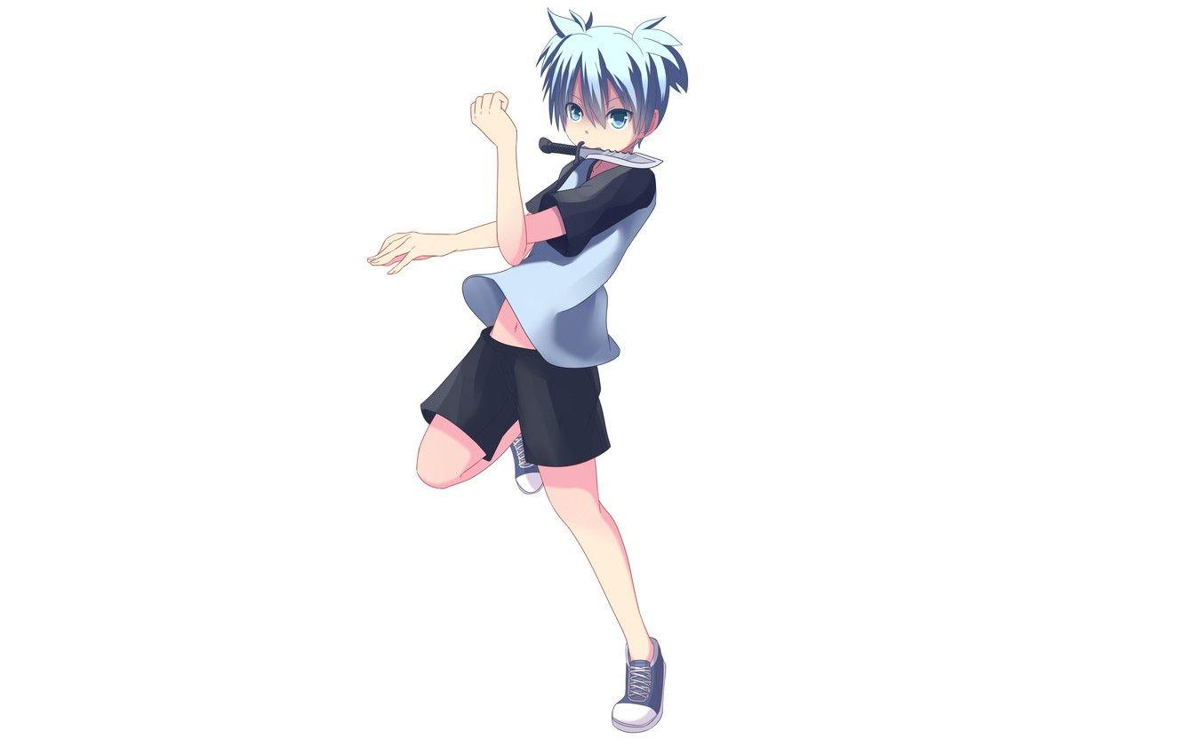 1332x850 Wallpaper minimalism, knife, guy, The class assassins, Shiota Nagisa image for desktop, section сёнэн
